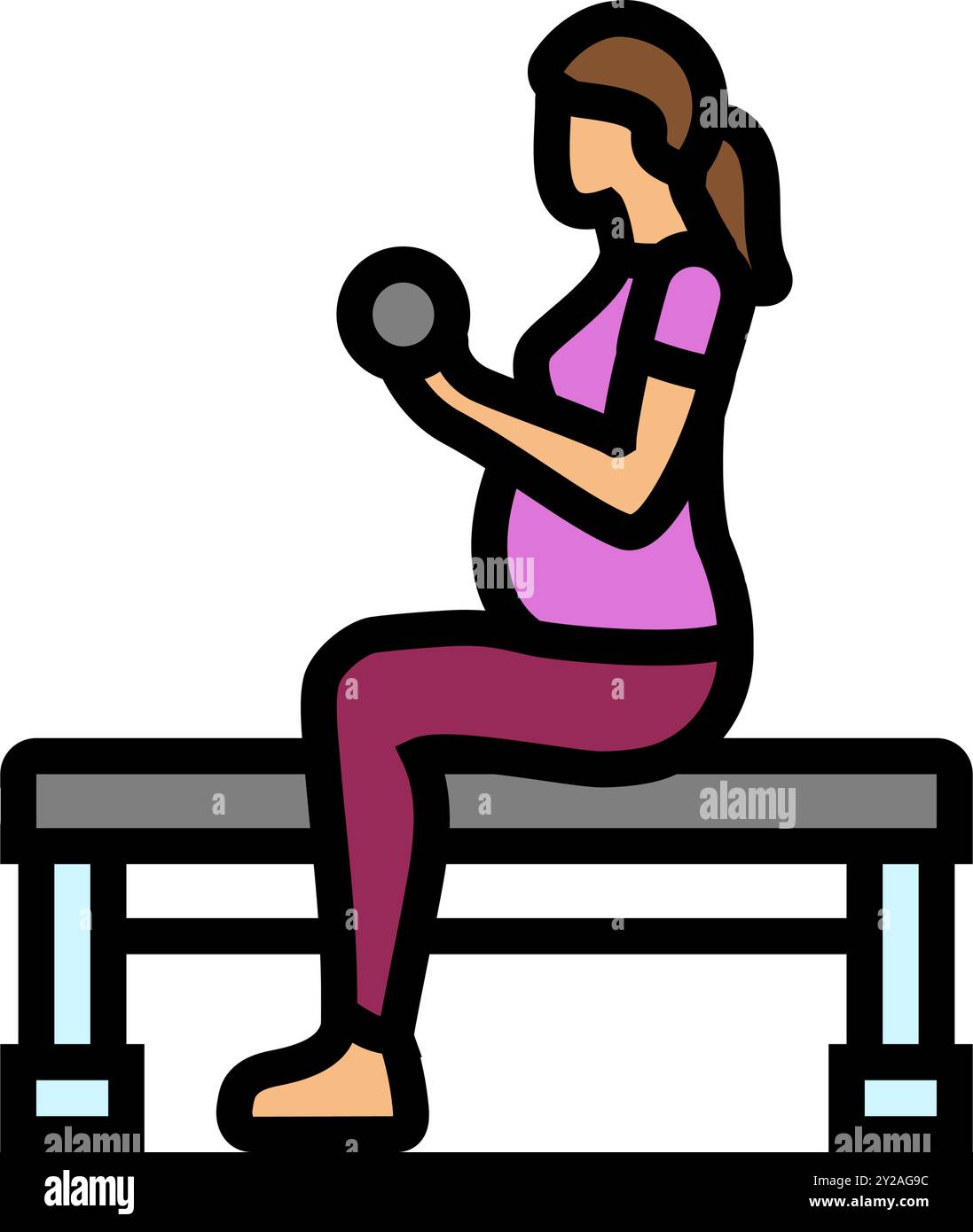 Seated arm curls dumbbells Stock Vector Images - Alamy