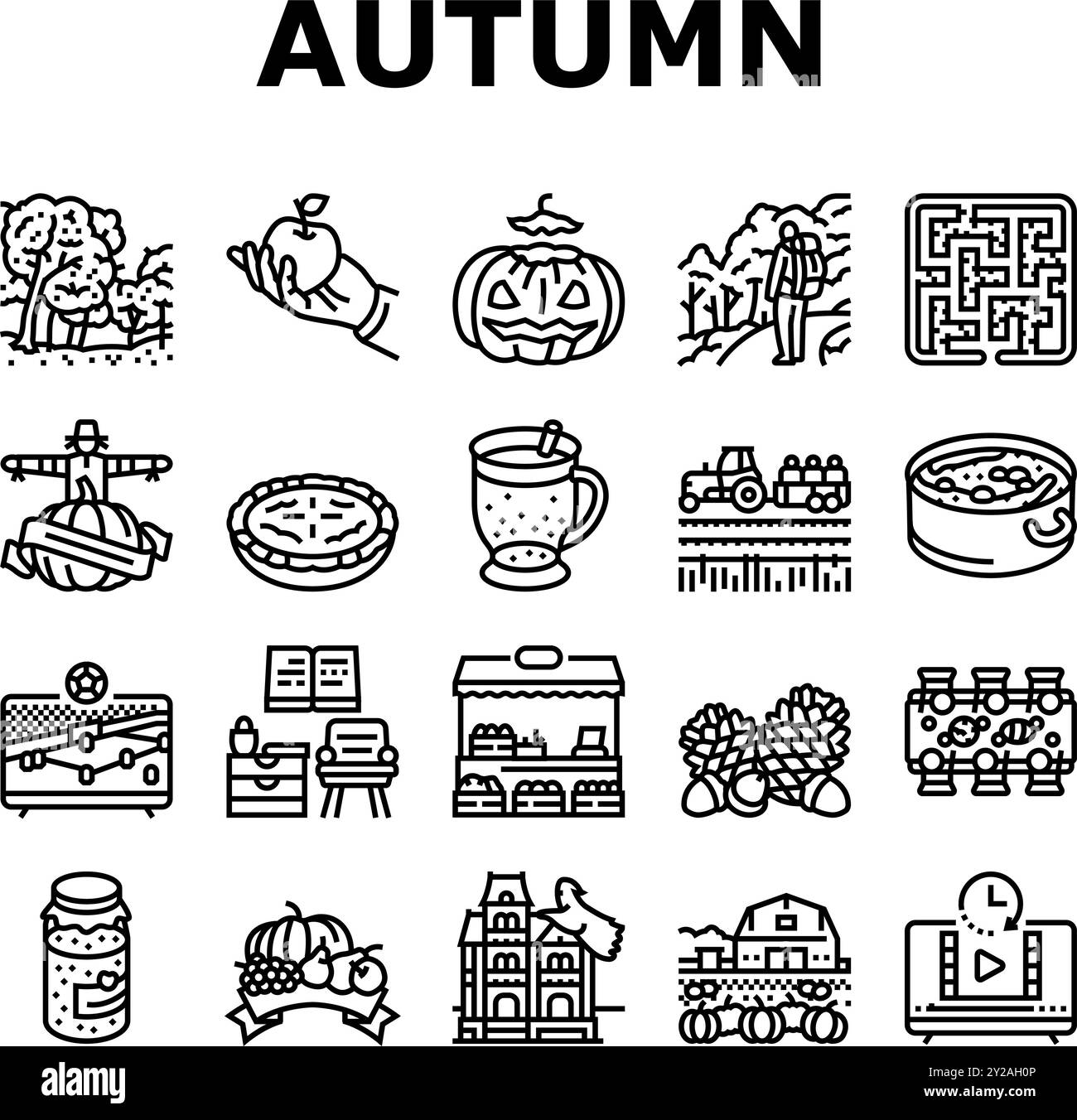 autumn spend time icons set vector Stock Vector Image & Art - Alamy