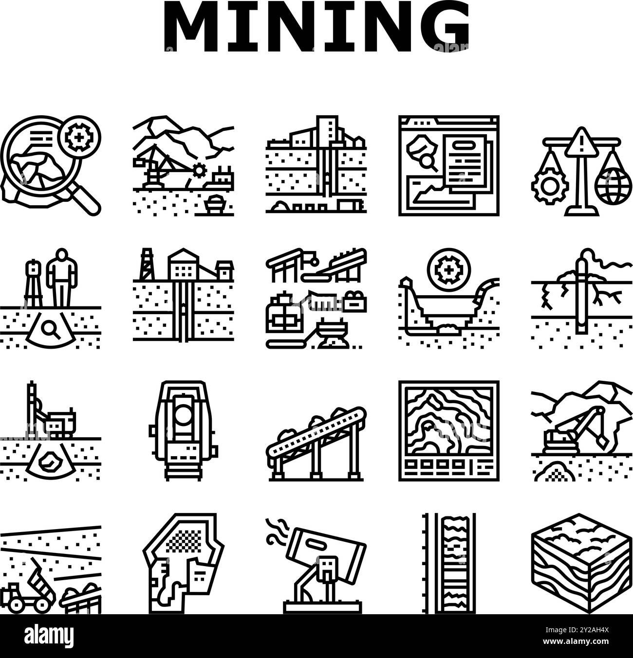 mining engineer geology icons set vector Stock Vector Image & Art - Alamy
