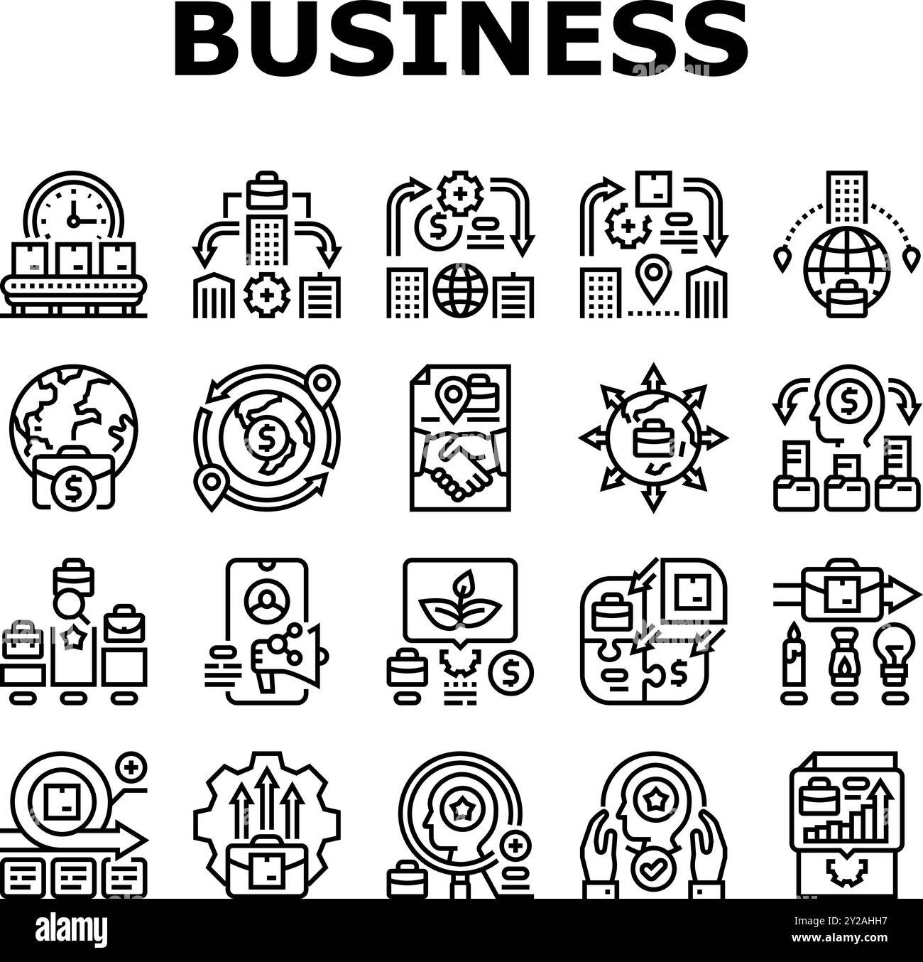 modern business strategy icons set vector Stock Vector Image & Art - Alamy