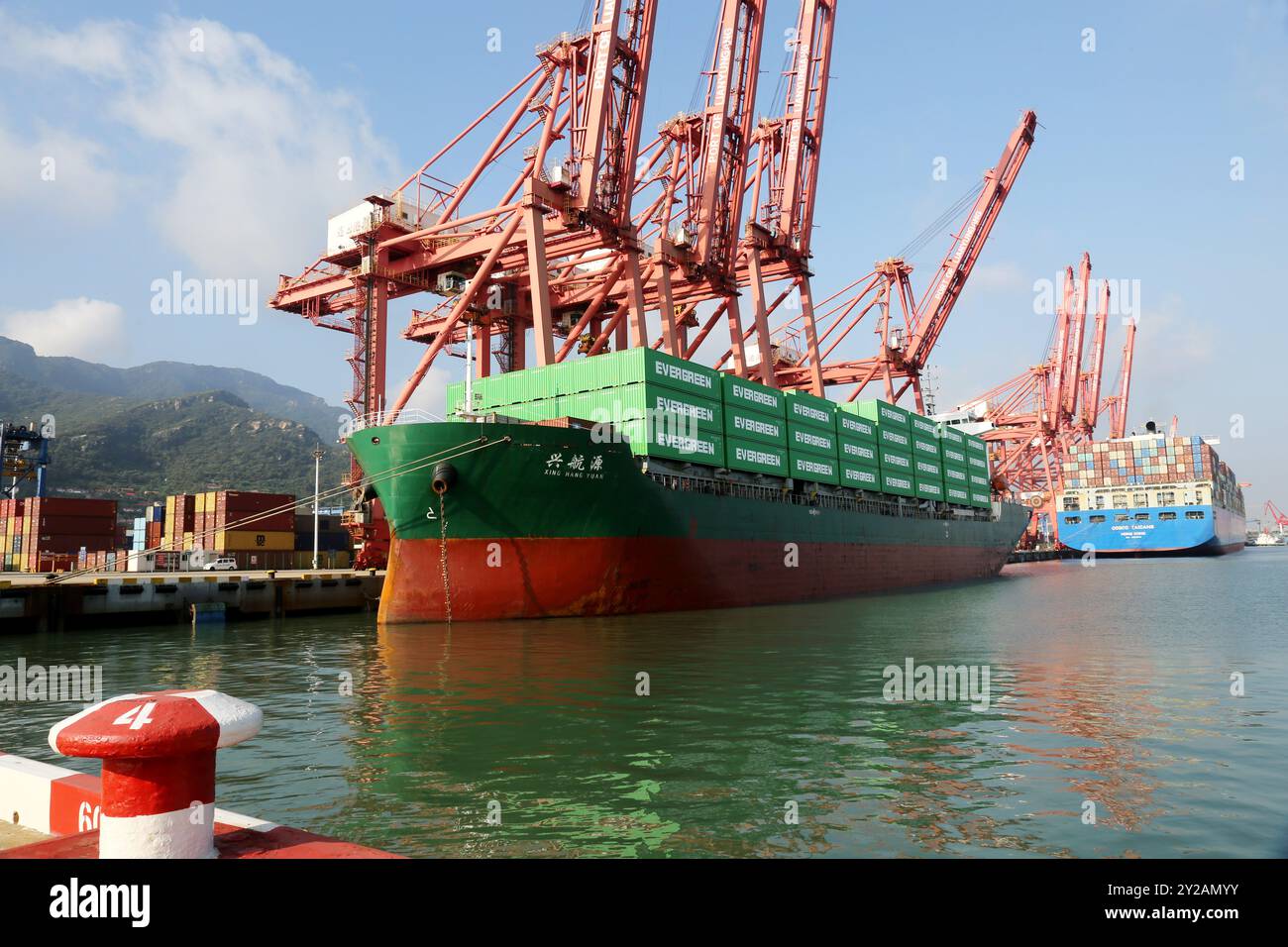 LIANYUNGANG, CHINA - SEPTEMBER 10, 2024 - The cargo ship docks at the ...
