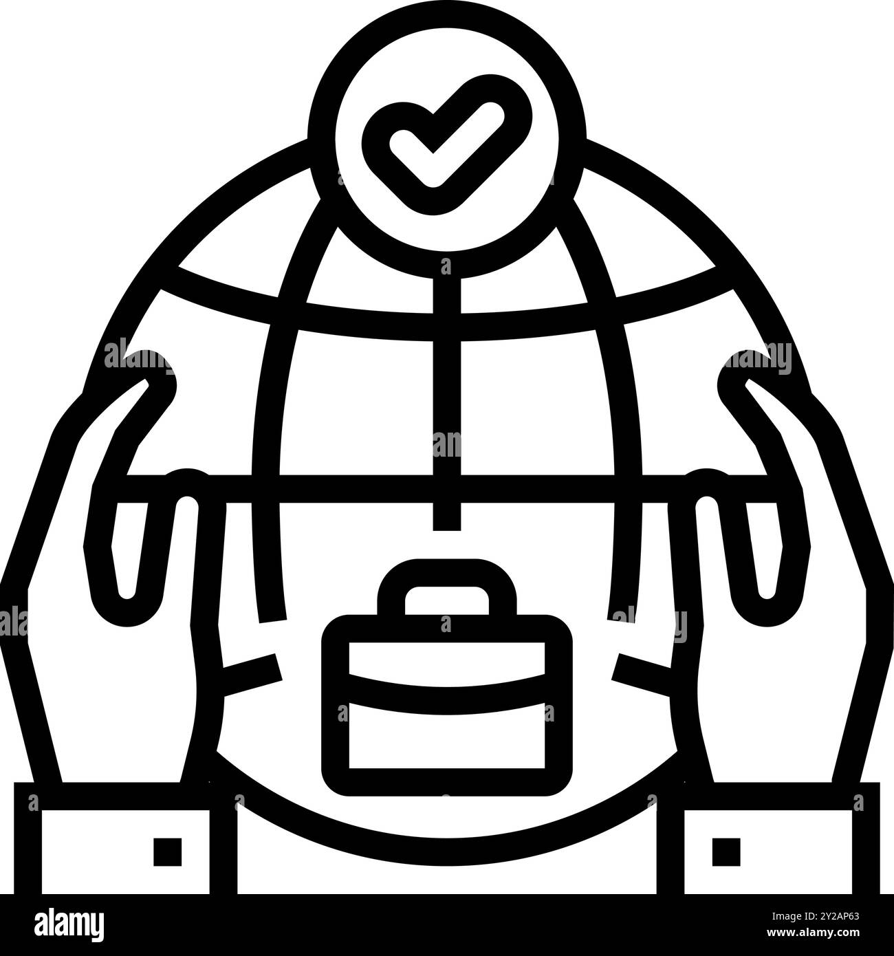 corporate social responsibility business line icon vector illustration ...