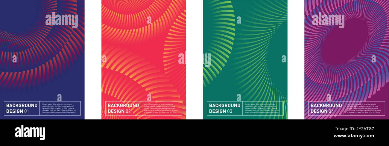 Modern abstract set of backgrounds. Vector design elements for web, flyer, poster, stationery, apps. Stock Vector