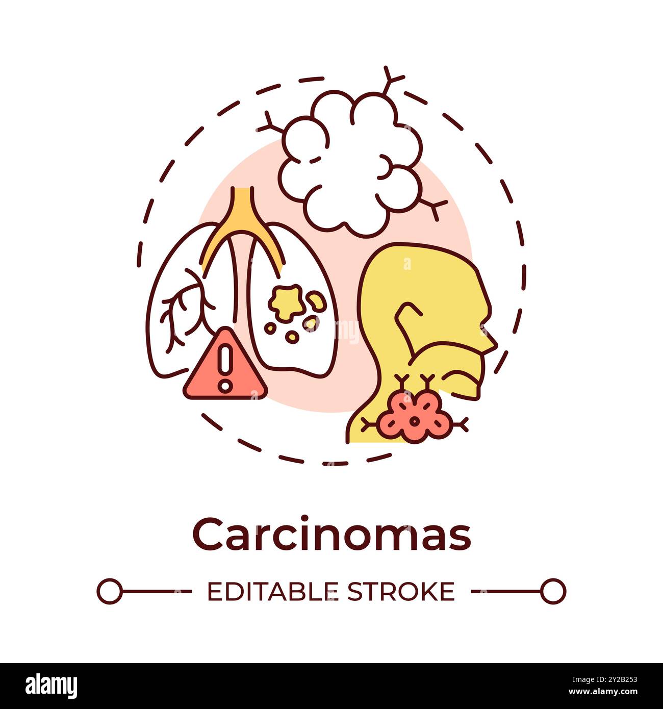 Carcinoma multi color concept icon Stock Vector