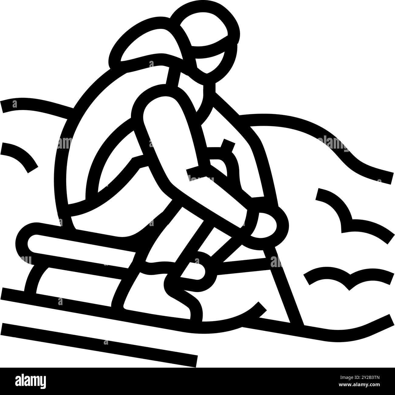 sledding winter line icon vector illustration Stock Vector Image & Art ...