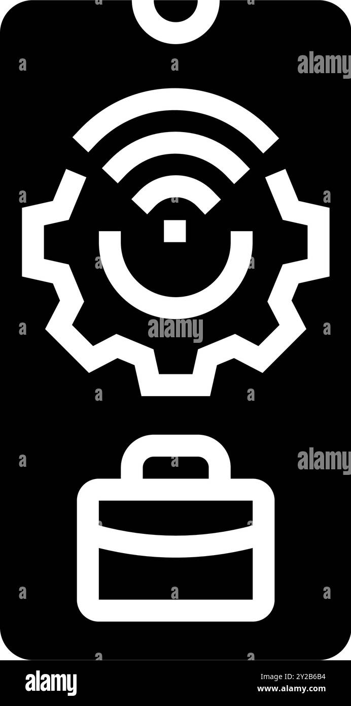 mobile technology business process glyph icon vector illustration Stock ...