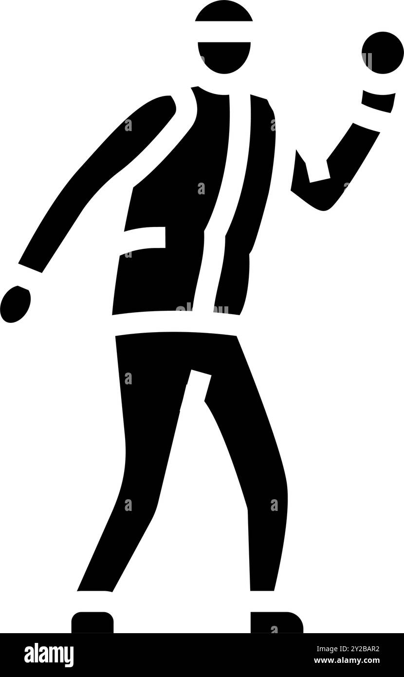 snowball fight winter glyph icon vector illustration Stock Vector Image ...