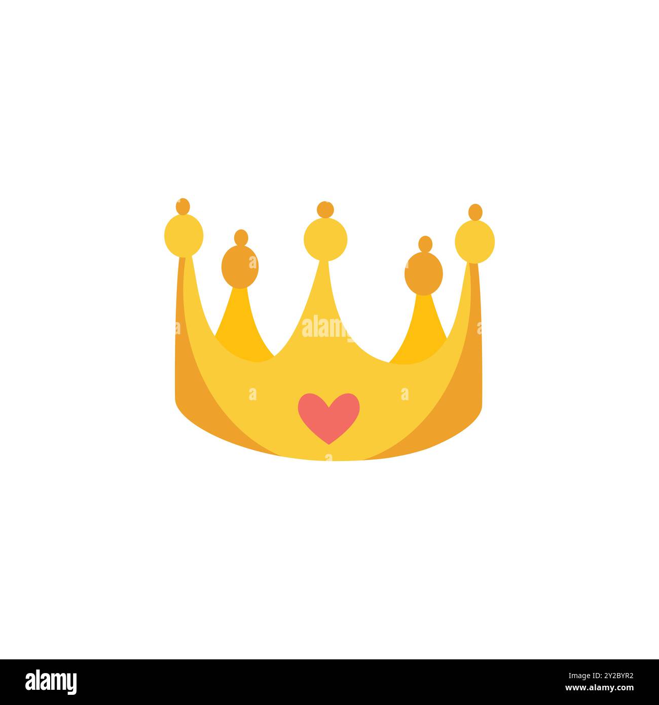Cartoon golden crown isolated on white background. Vector illustration ...