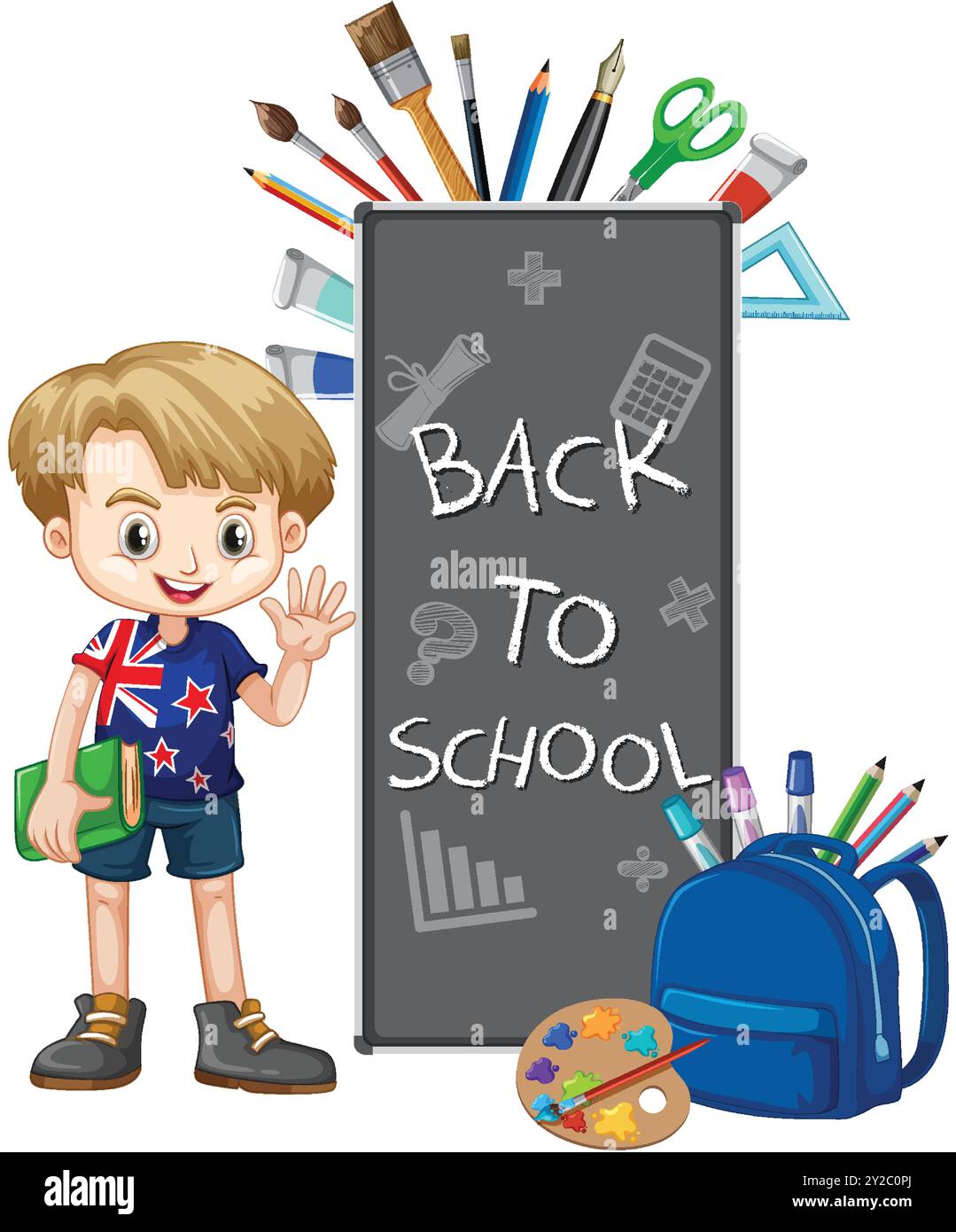 Boy school uniform bag Stock Vector Images - Alamy