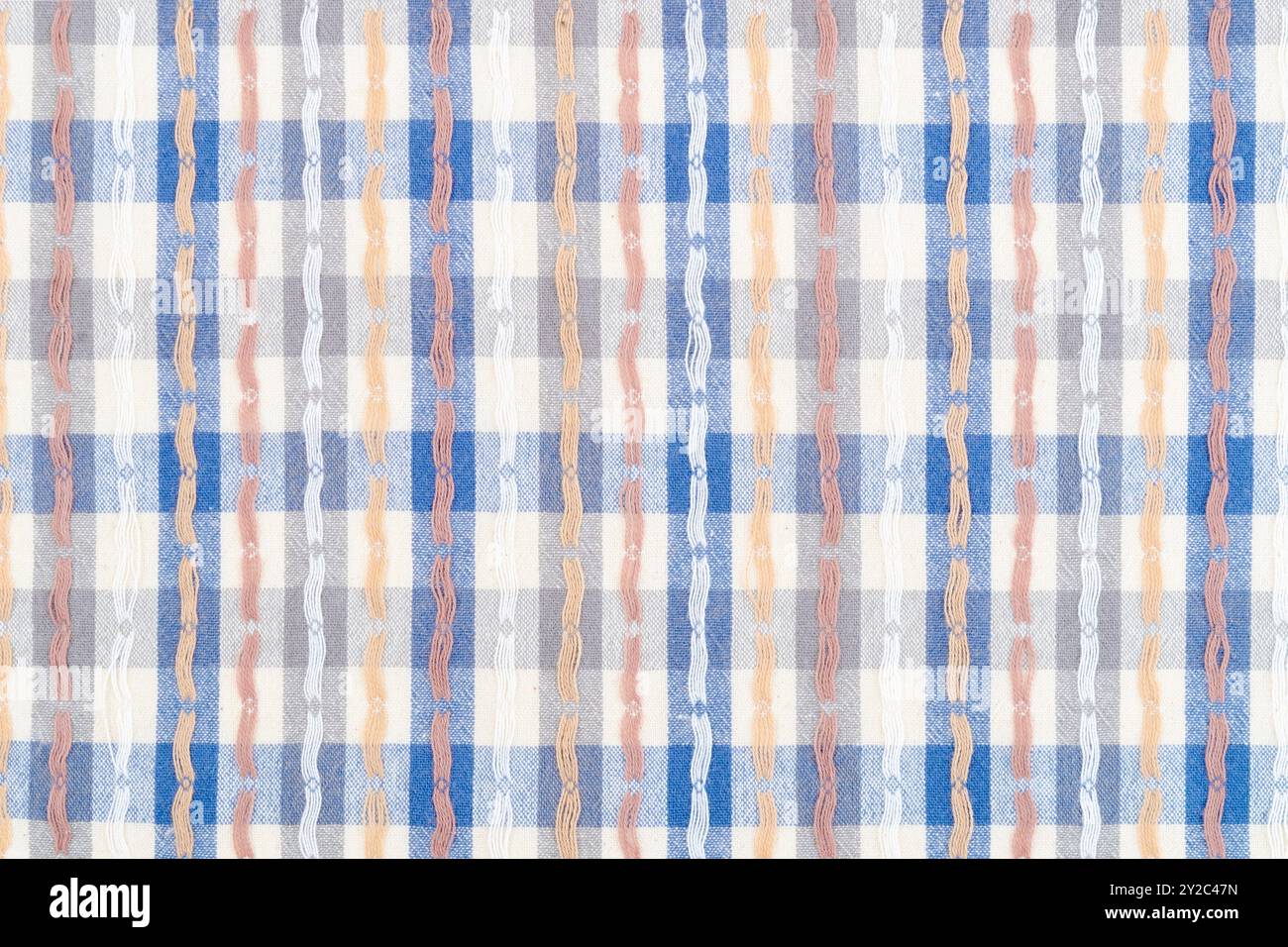 Closeup thai silk fabric pattern texture as a background. Stock Photo