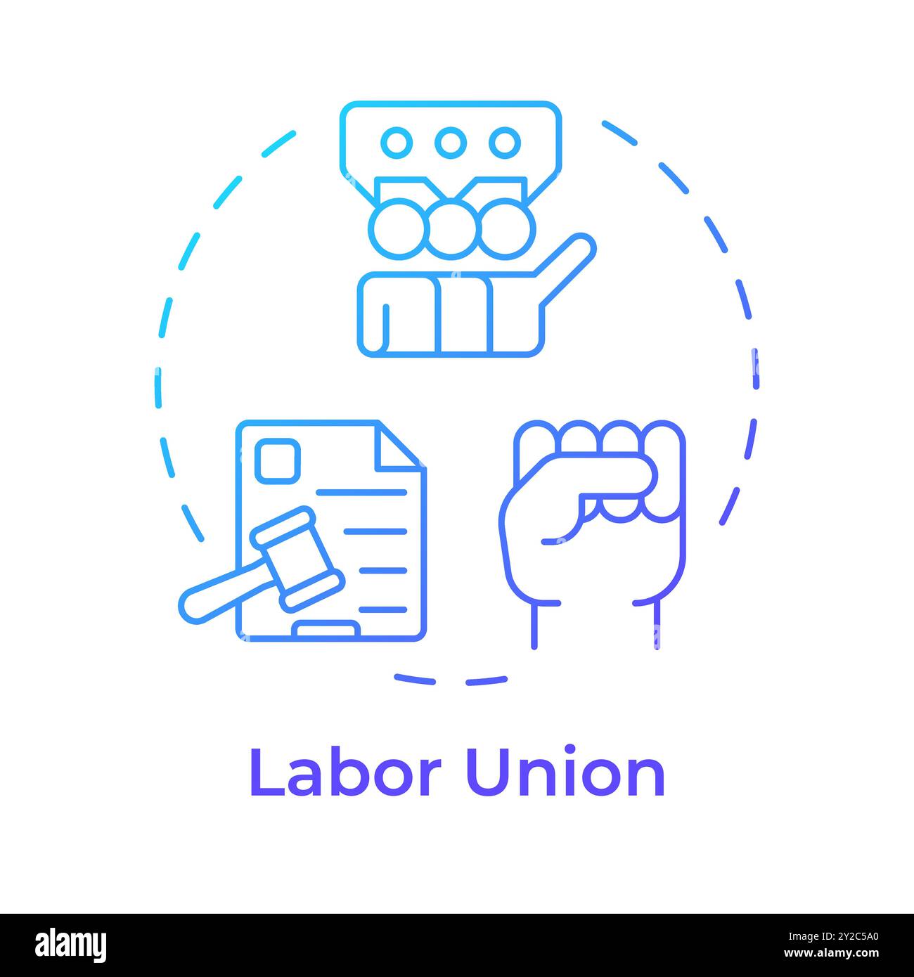 Labor union blue gradient concept icon Stock Vector Image & Art - Alamy