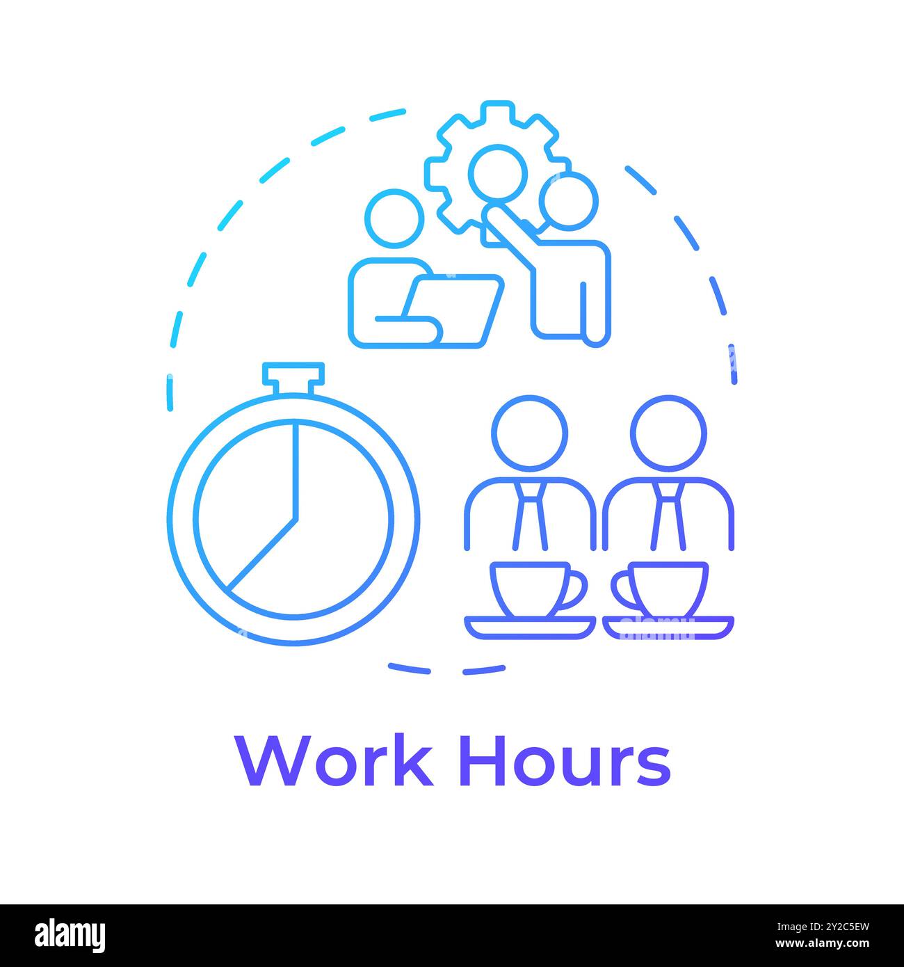 Work hours blue gradient concept icon Stock Vector Image & Art - Alamy