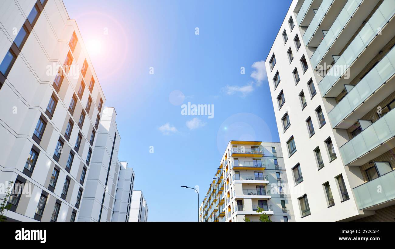 Modern architecture of urban residential apartment buildings on a sunny ... - Modern Urban Apartment Complex