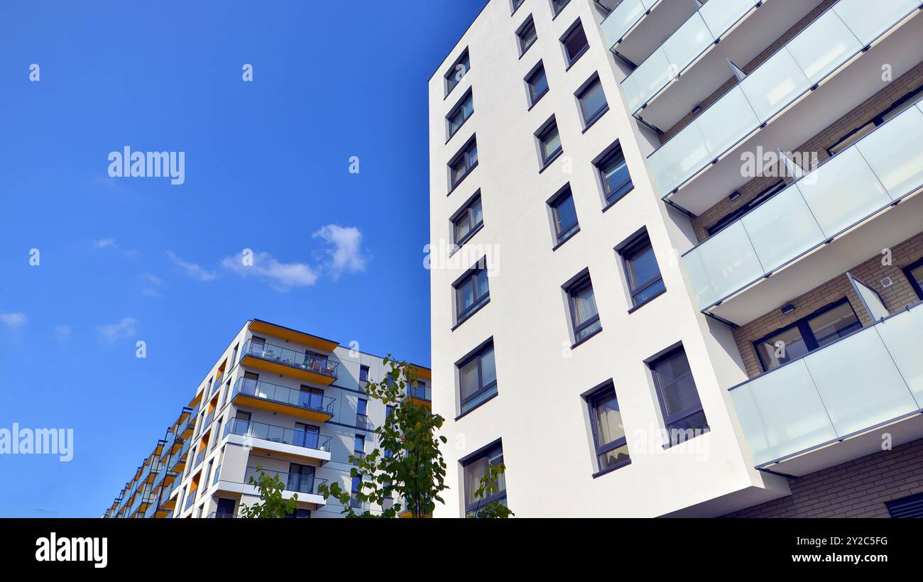 Modern architecture of urban residential apartment buildings on a sunny ...