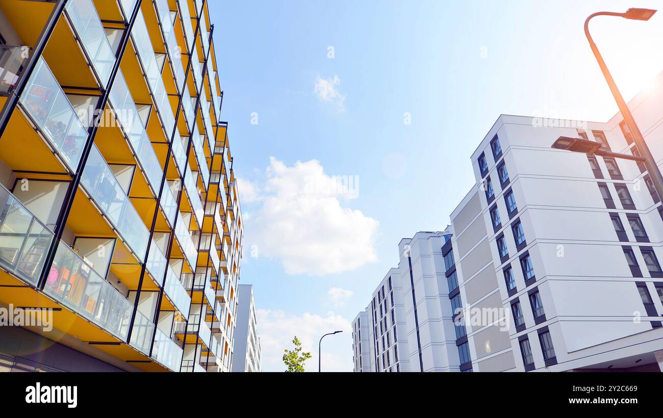 Modern architecture of urban residential apartment buildings on a sunny ... - Modern Urban Apartment Complex