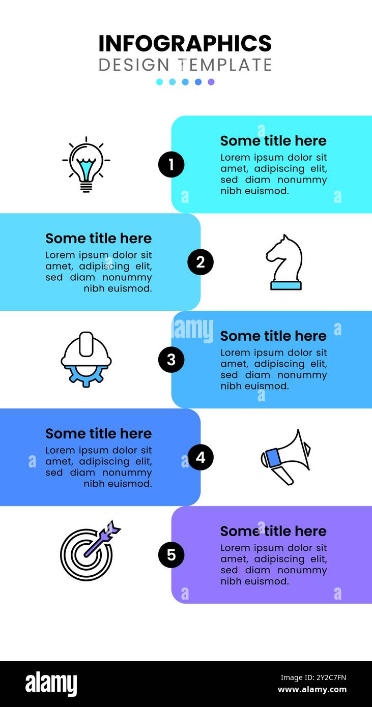 Infographic template with icons and 5 options or steps. Can be used for ...