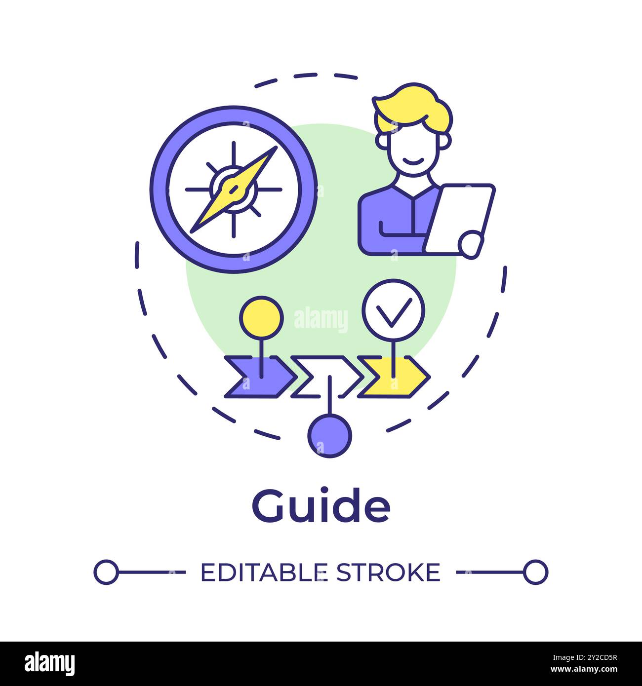 Guide multi color concept icon Stock Vector