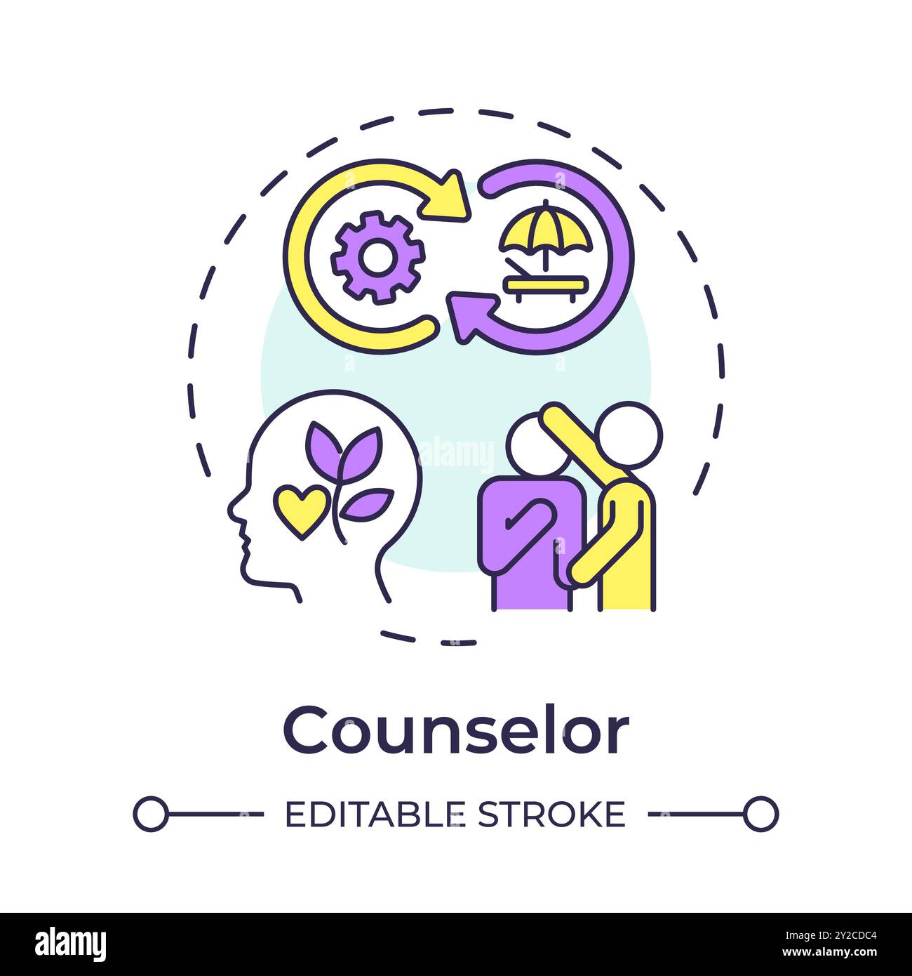 Counselor multi color concept icon Stock Vector
