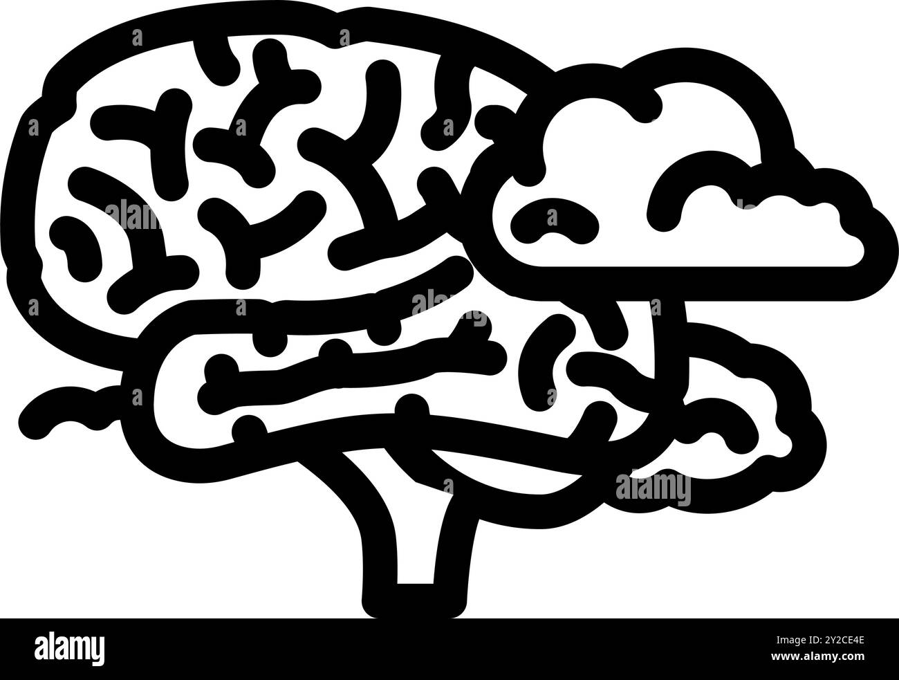 cloud brainstorm line icon vector illustration Stock Vector Image & Art ...
