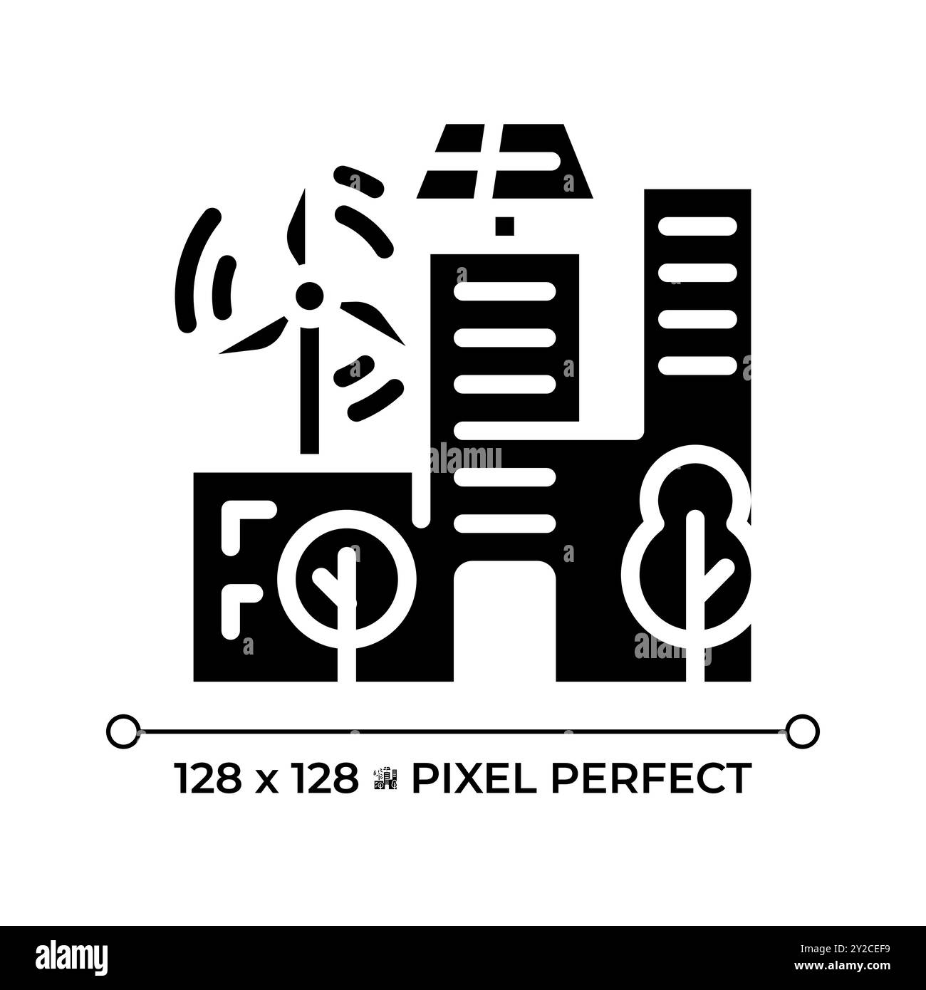 Sustainable urban design pixel perfect black glyph icon Stock Vector ...