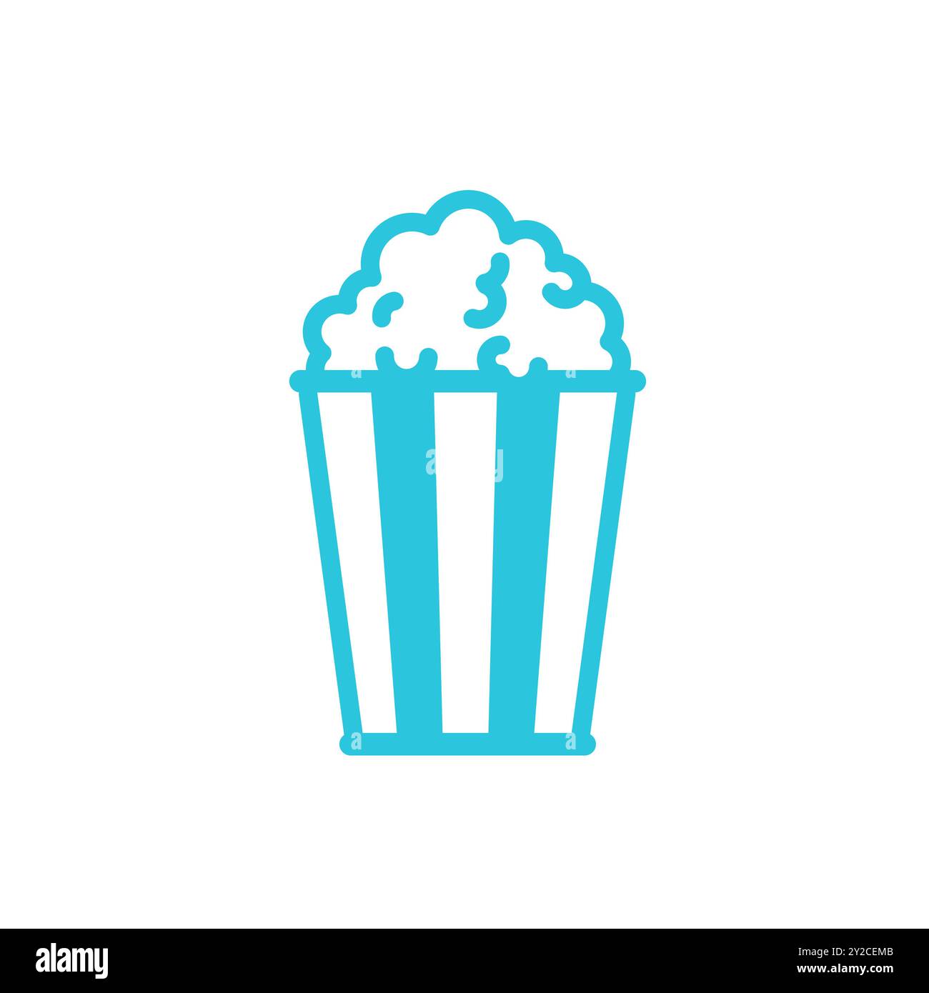 Popcorn icon. Isolated on white background. From blue icon set. Stock Vector