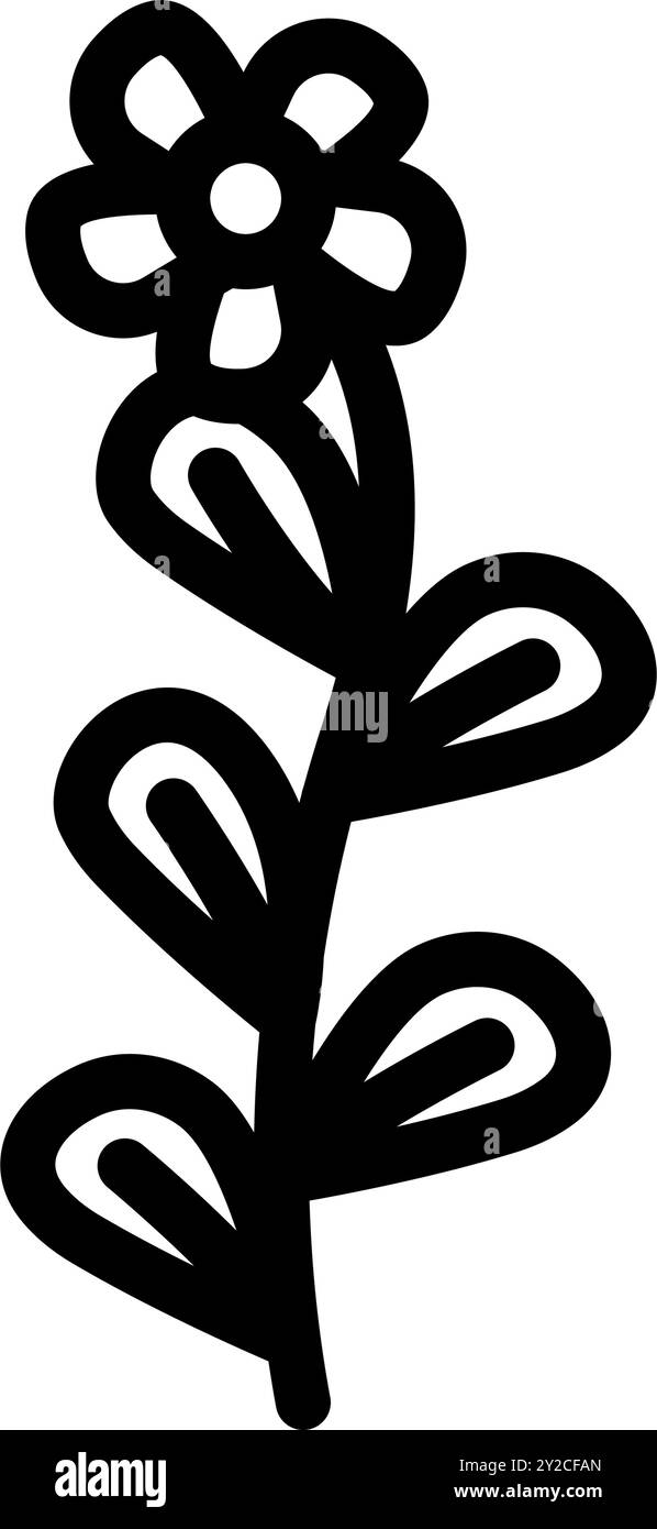 brahmi ayurvedic herb line icon vector illustration Stock Vector Image ...