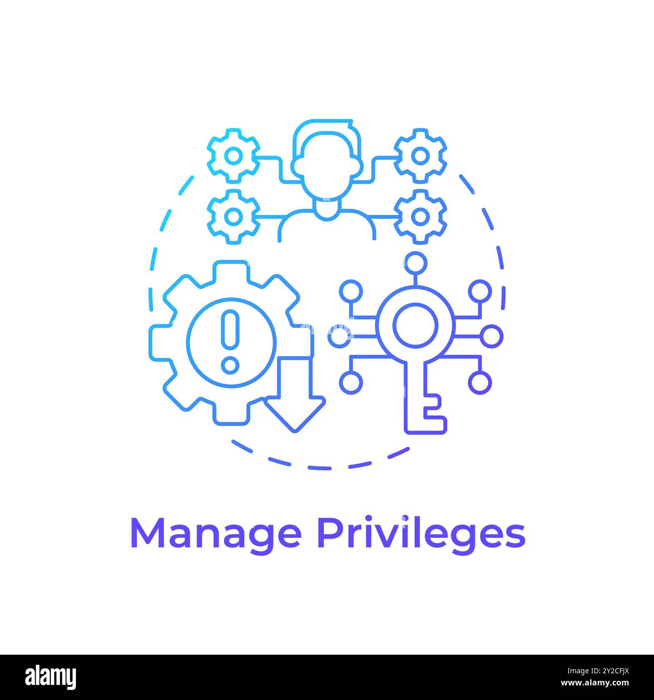 Manage privileges blue gradient concept icon Stock Vector