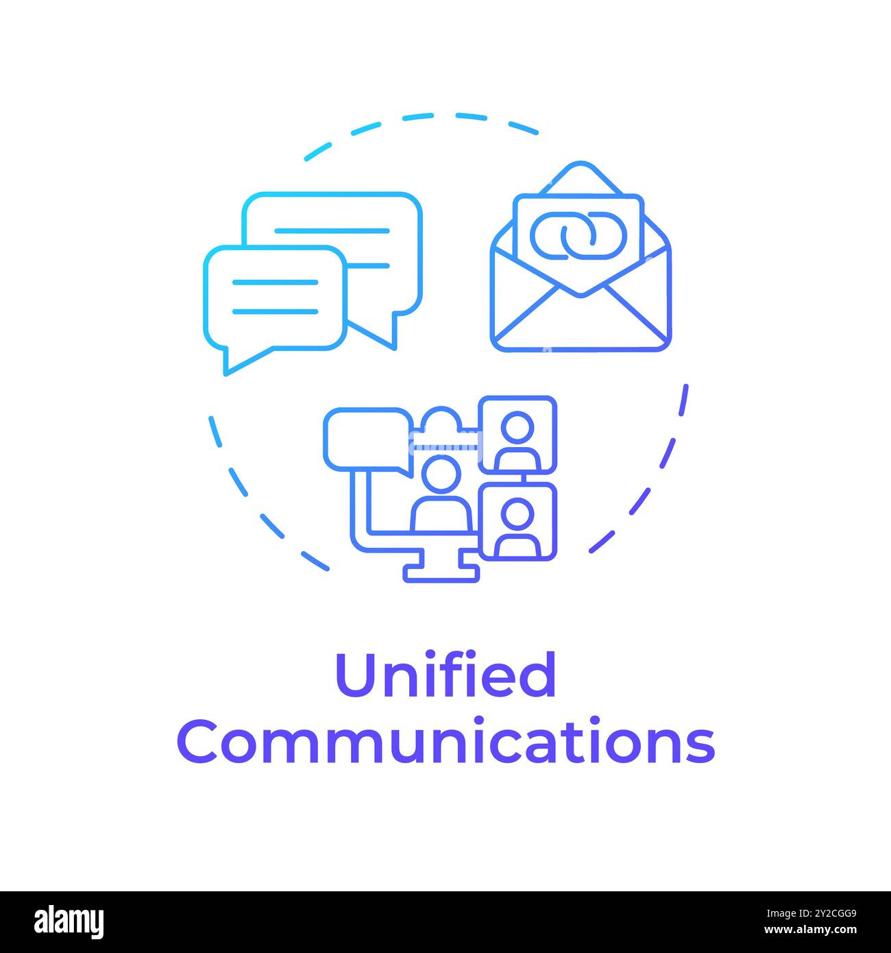 Unified communications blue gradient concept icon Stock Vector