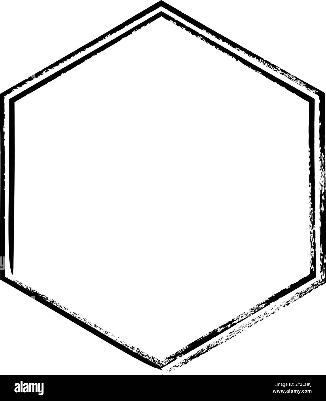 Hexagon grunge texture element frame border shape icon for decorative ...