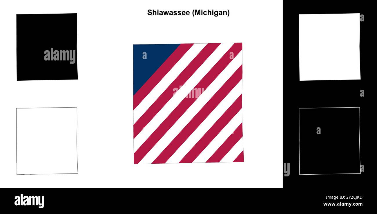 Shiawassee County (Michigan) outline map set Stock Vector Image & Art ...