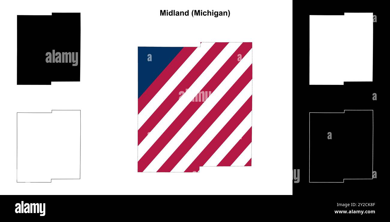 Midland County (Michigan) outline map set Stock Vector Image & Art - Alamy