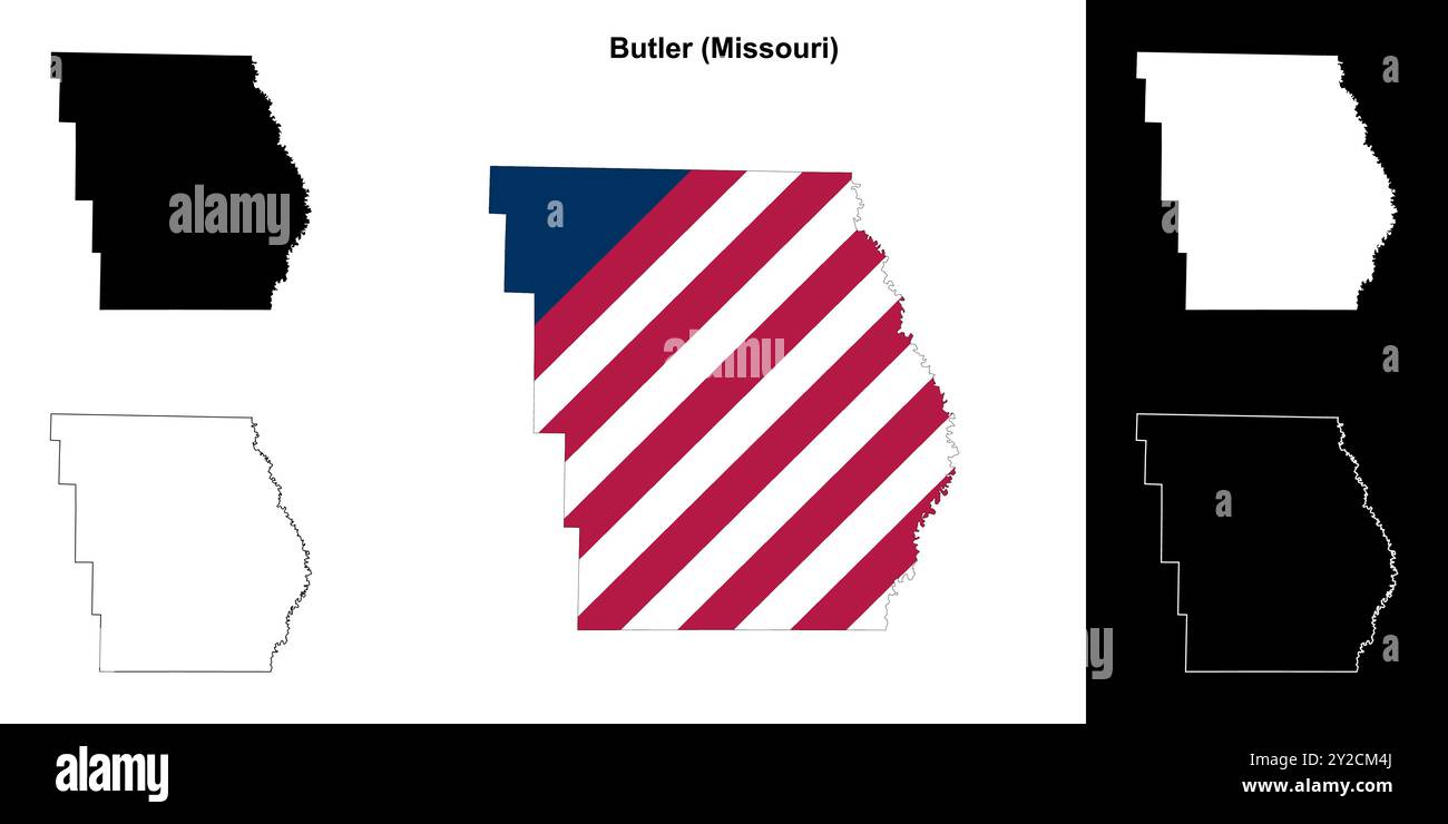 Butler County (Missouri) outline map set Stock Vector Image & Art - Alamy
