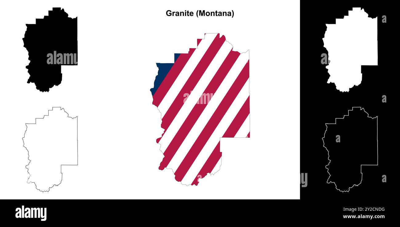 Granite County (Montana) outline map set Stock Vector Image & Art - Alamy