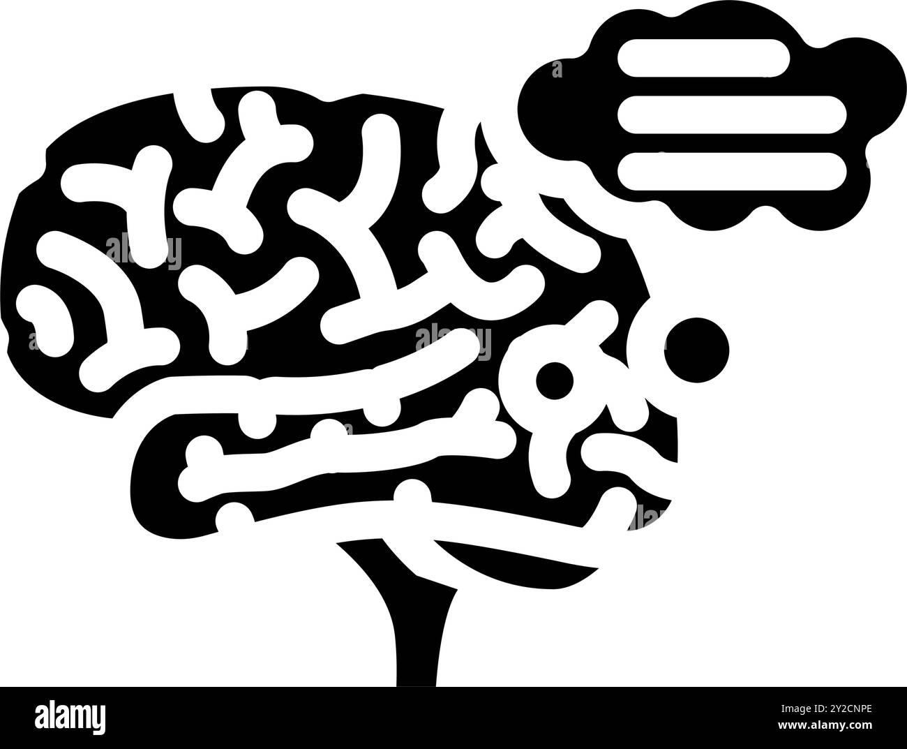 thought bubble brainstorm glyph icon vector illustration Stock Vector ...