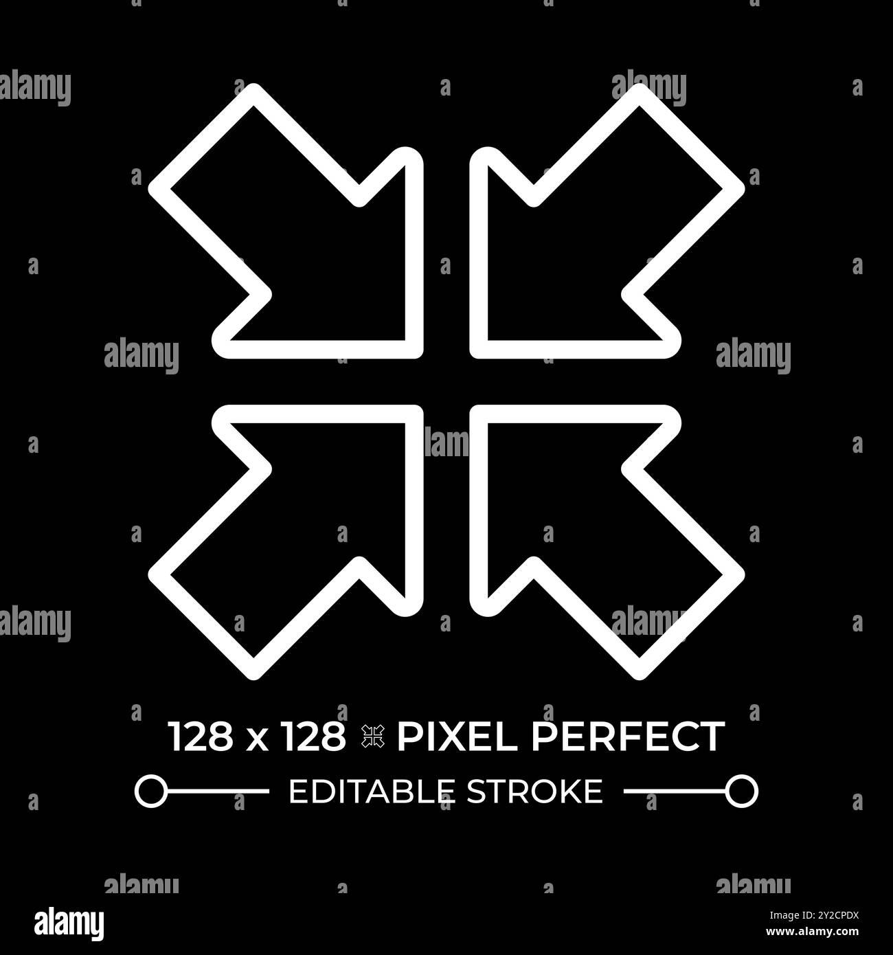 Minimize symbol white linear icon for dark theme Stock Vector Image ...