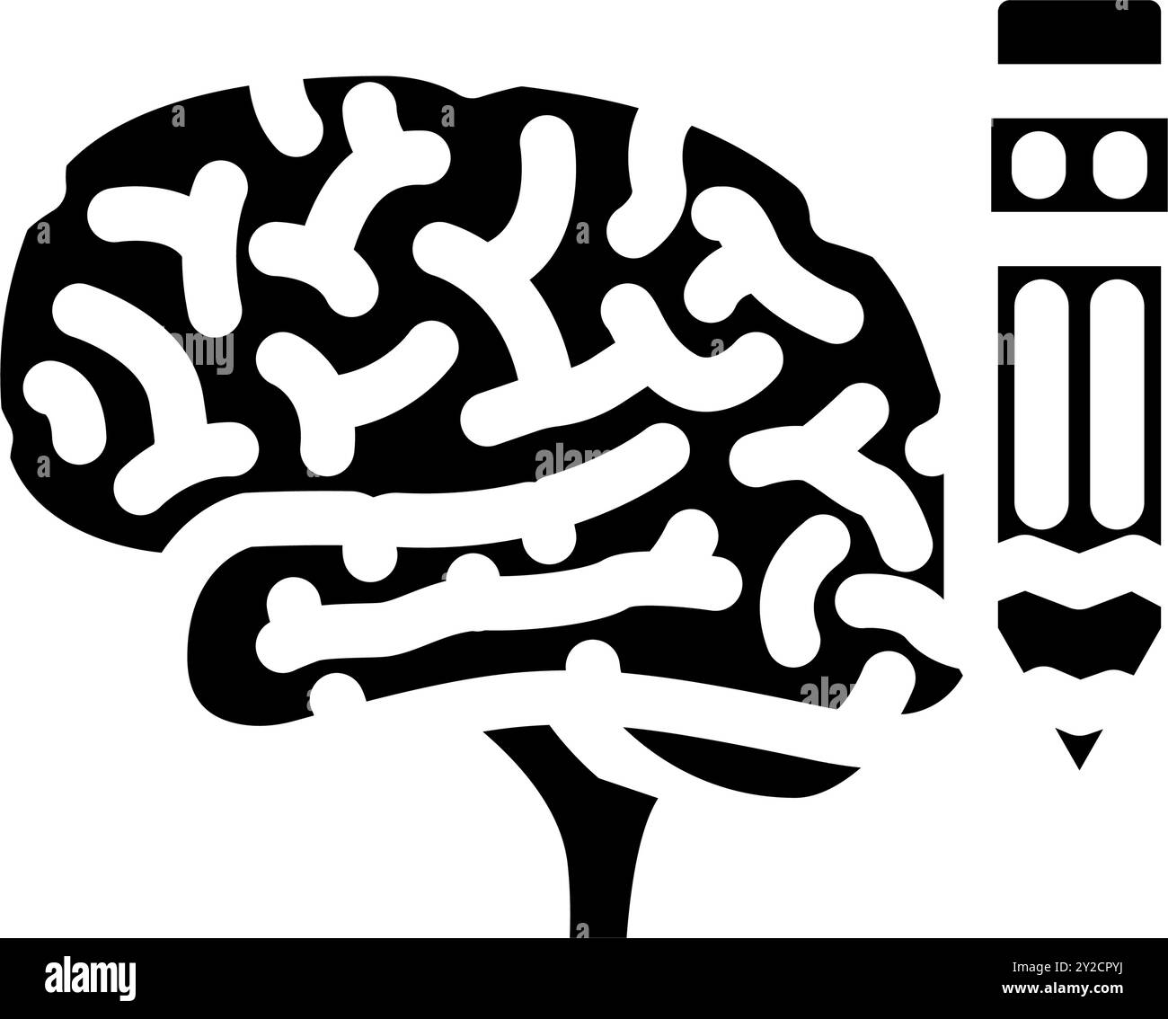 pencil brainstorm glyph icon vector illustration Stock Vector Image ...