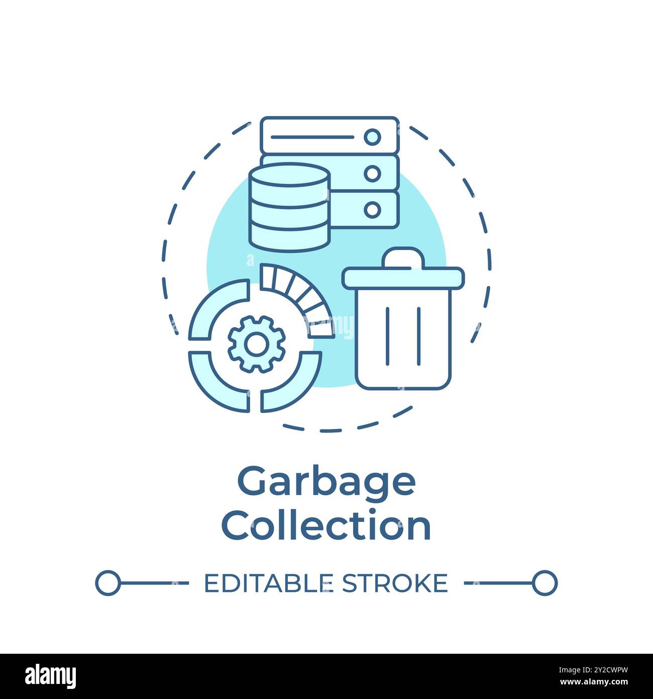 Garbage collection soft blue concept icon Stock Vector