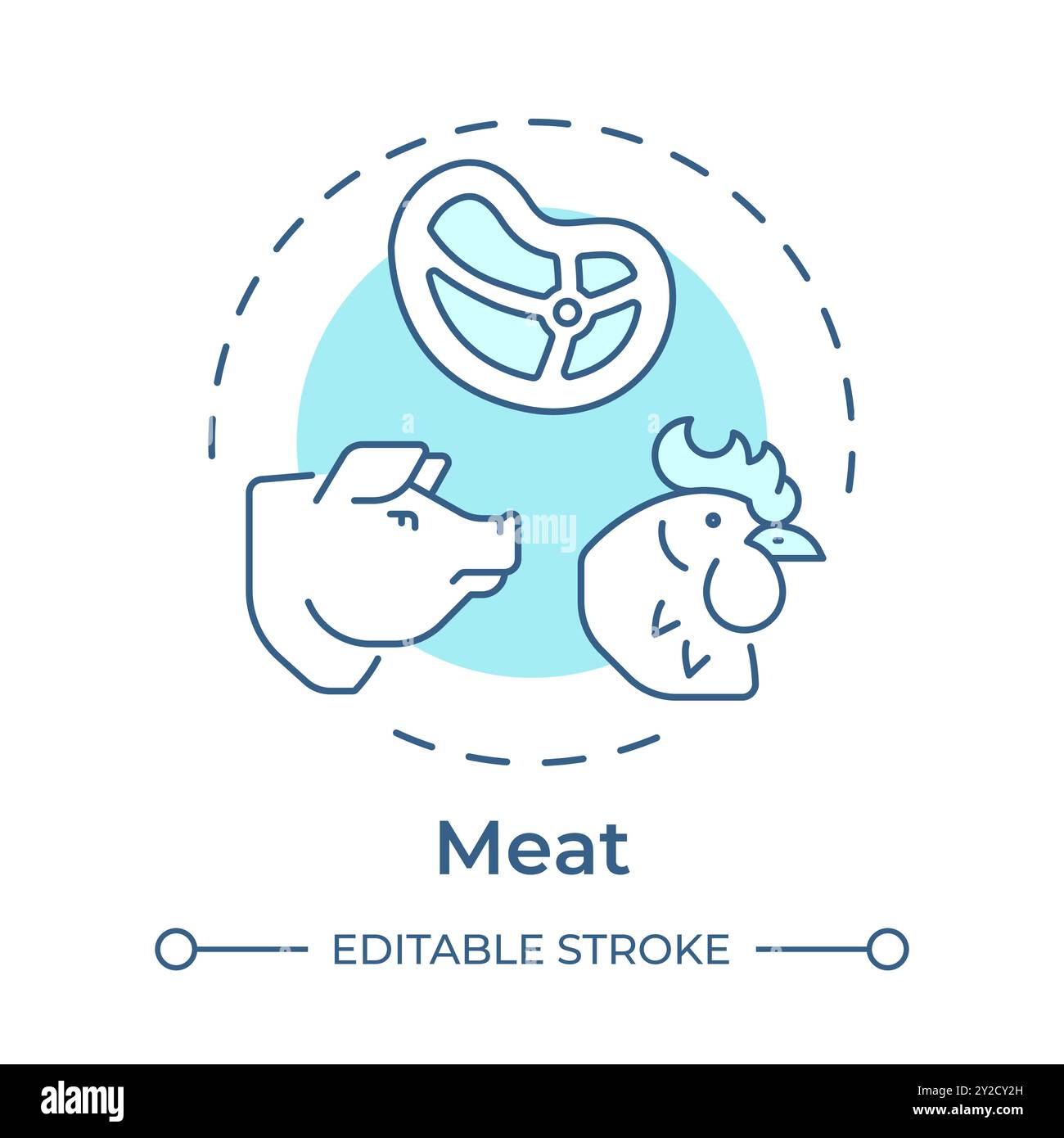 Meat soft blue concept icon Stock Vector Image & Art - Alamy