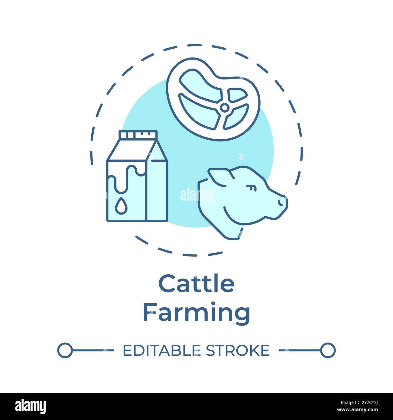 Cattle farming soft blue concept icon Stock Vector Image & Art - Alamy