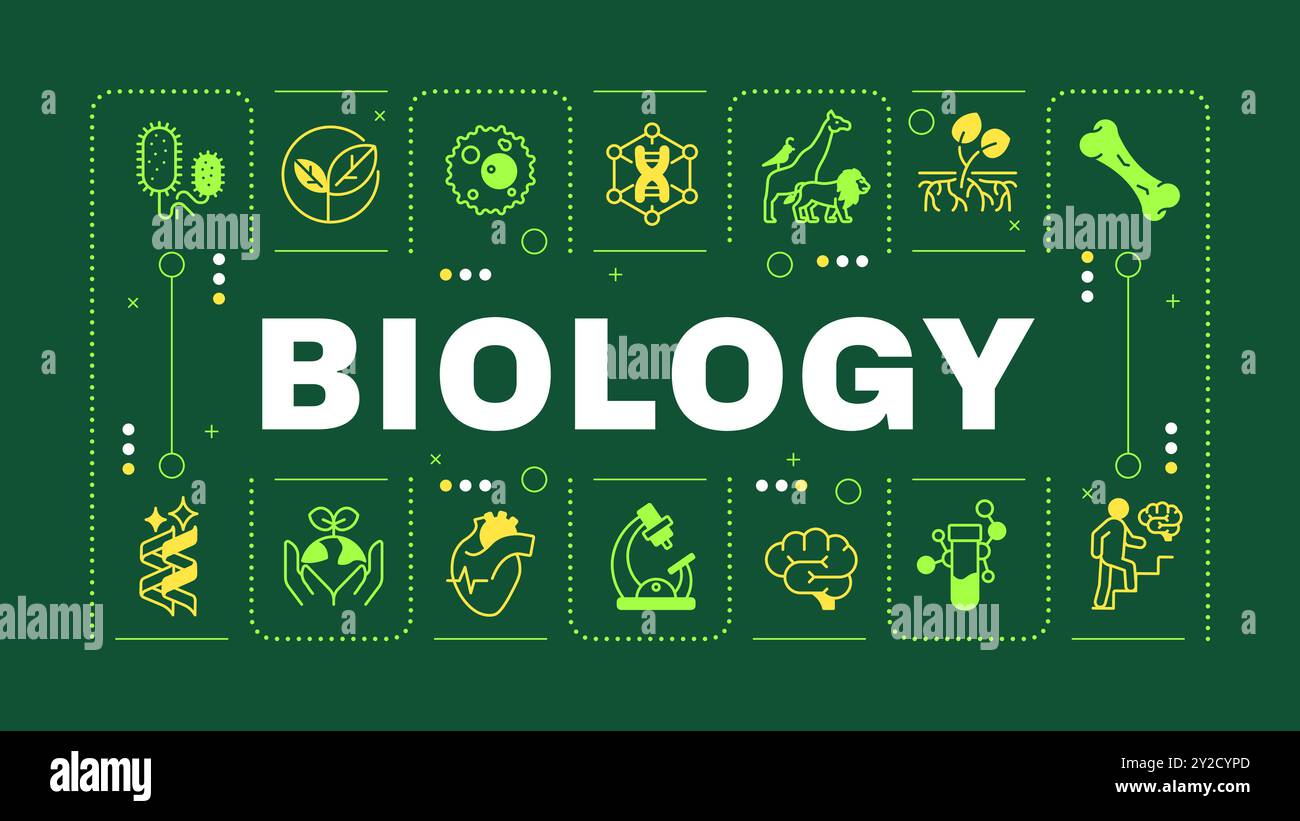 Biology science green word concept Stock Vector
