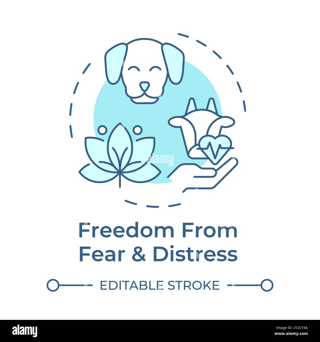 Freedom from fear and distress soft blue concept icon Stock Vector ...