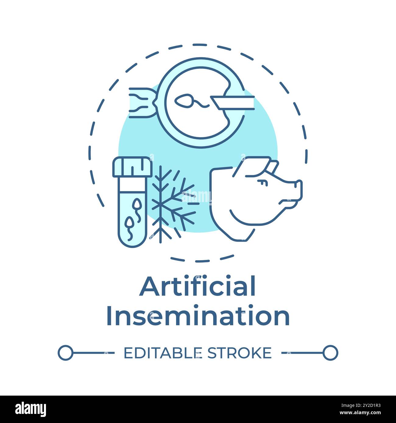 Artificial insemination soft blue concept icon Stock Vector