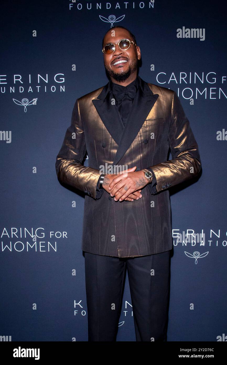 New York, New York, USA. 9th Sep, 2024. (NEW) 2024 Kering's Caring for Women Dinner. September 09, 2024, New York, New York, USA: Carmelo Anthony attends the Kering's 3rd Annual Caring for Women Dinner at The Pool on September 09, 2024 in New York City. (Credit: M10s/TheNews2) (Foto: M10s/Thenews2/Zumapress) (Credit Image: © Ron Adar/TheNEWS2 via ZUMA Press Wire) EDITORIAL USAGE ONLY! Not for Commercial USAGE! Stock Photo