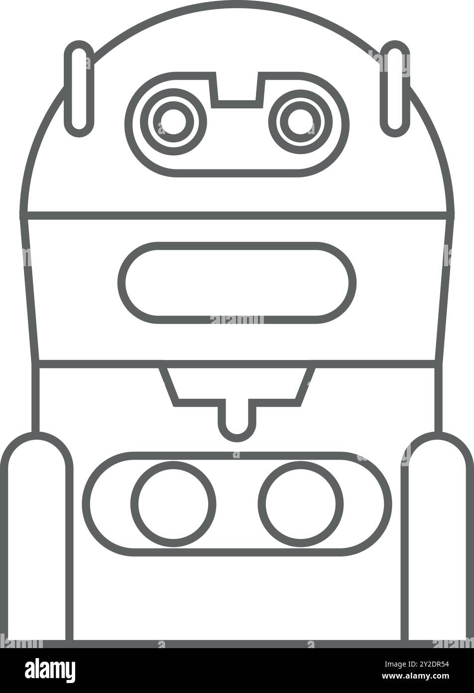 Illustration of Robot Icon in Flat Style Stock Vector Image & Art - Alamy