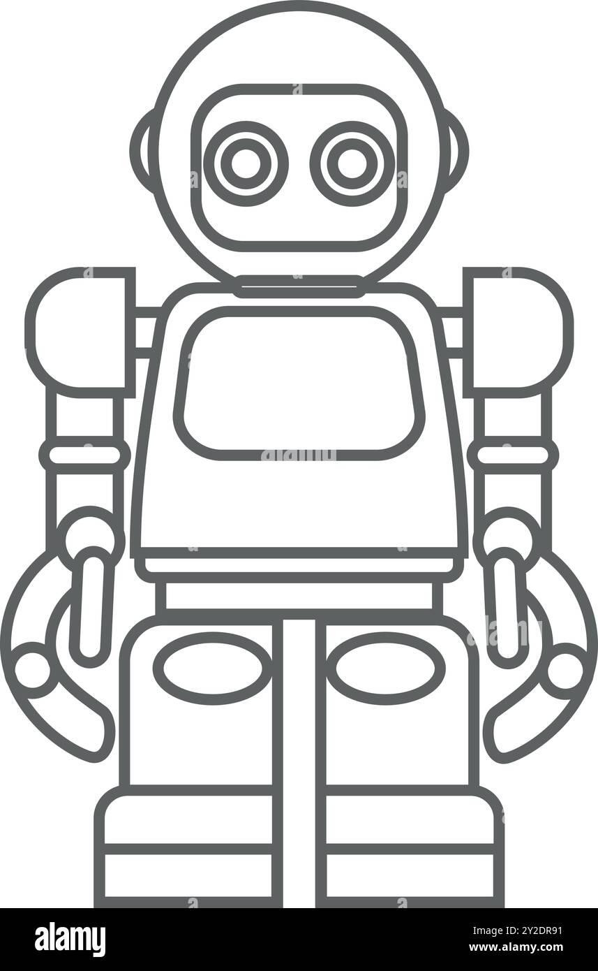 Illustration of Robot Icon in Flat Style Stock Vector Image & Art - Alamy