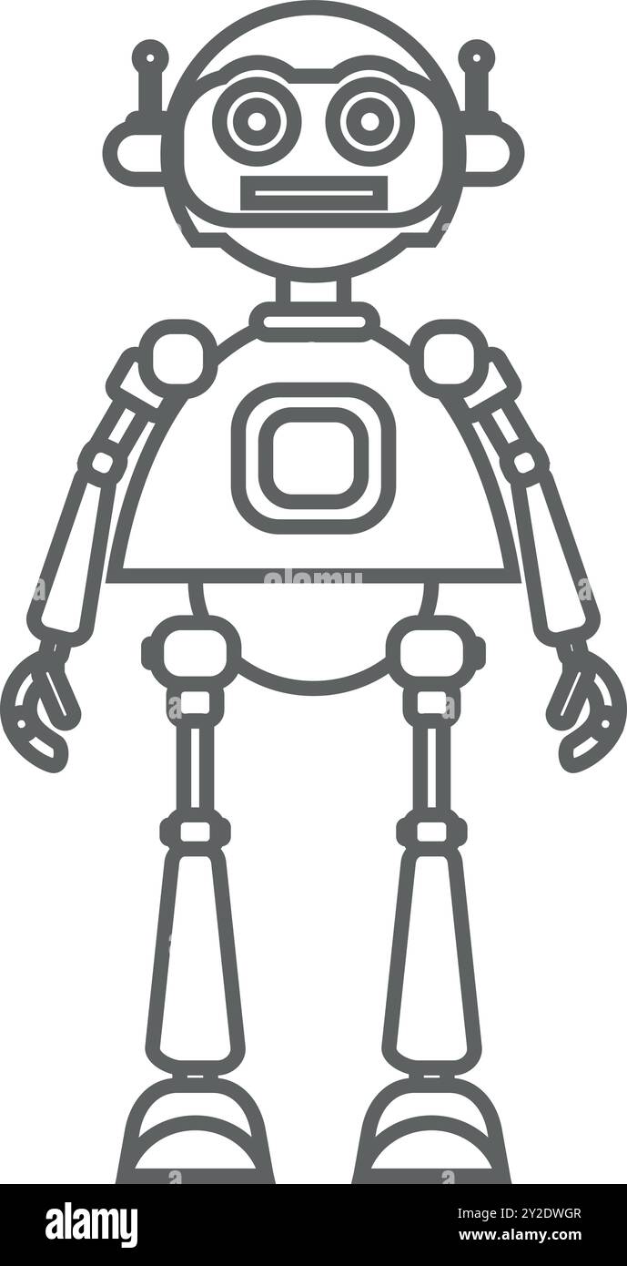 Illustration of Robot Icon in Flat Style Stock Vector Image & Art - Alamy