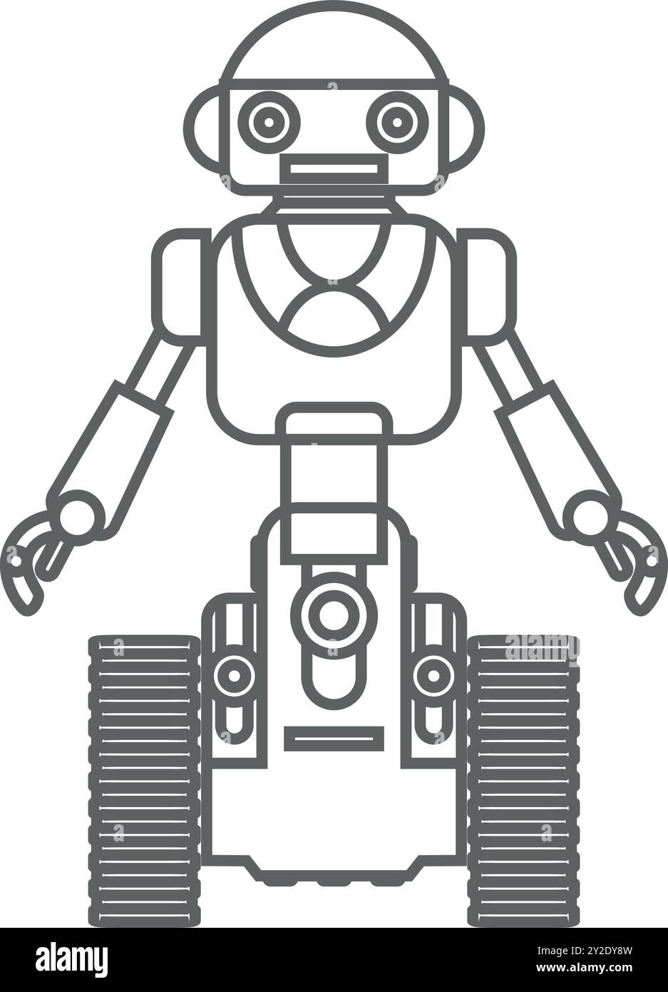 Illustration of Robot Icon in Flat Style Stock Vector Image & Art - Alamy