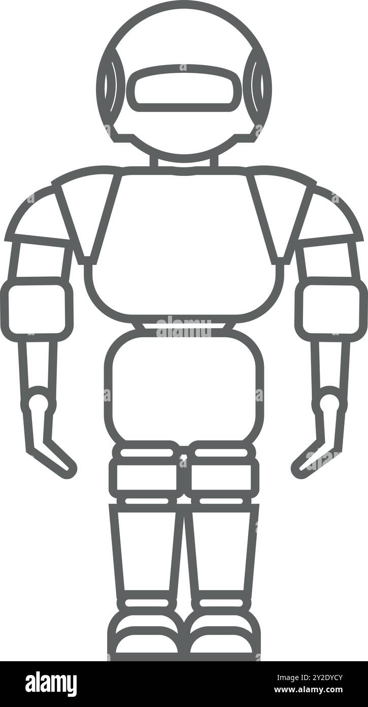 Illustration of Robot Icon in Flat Style Stock Vector Image & Art - Alamy