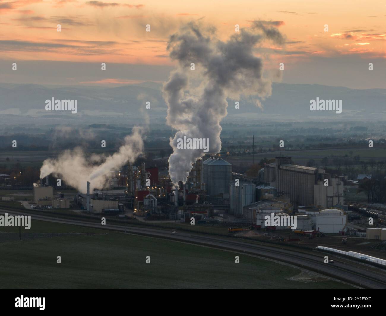 View of methanol and ethanol factory. Polish producer of bioethanol and ...