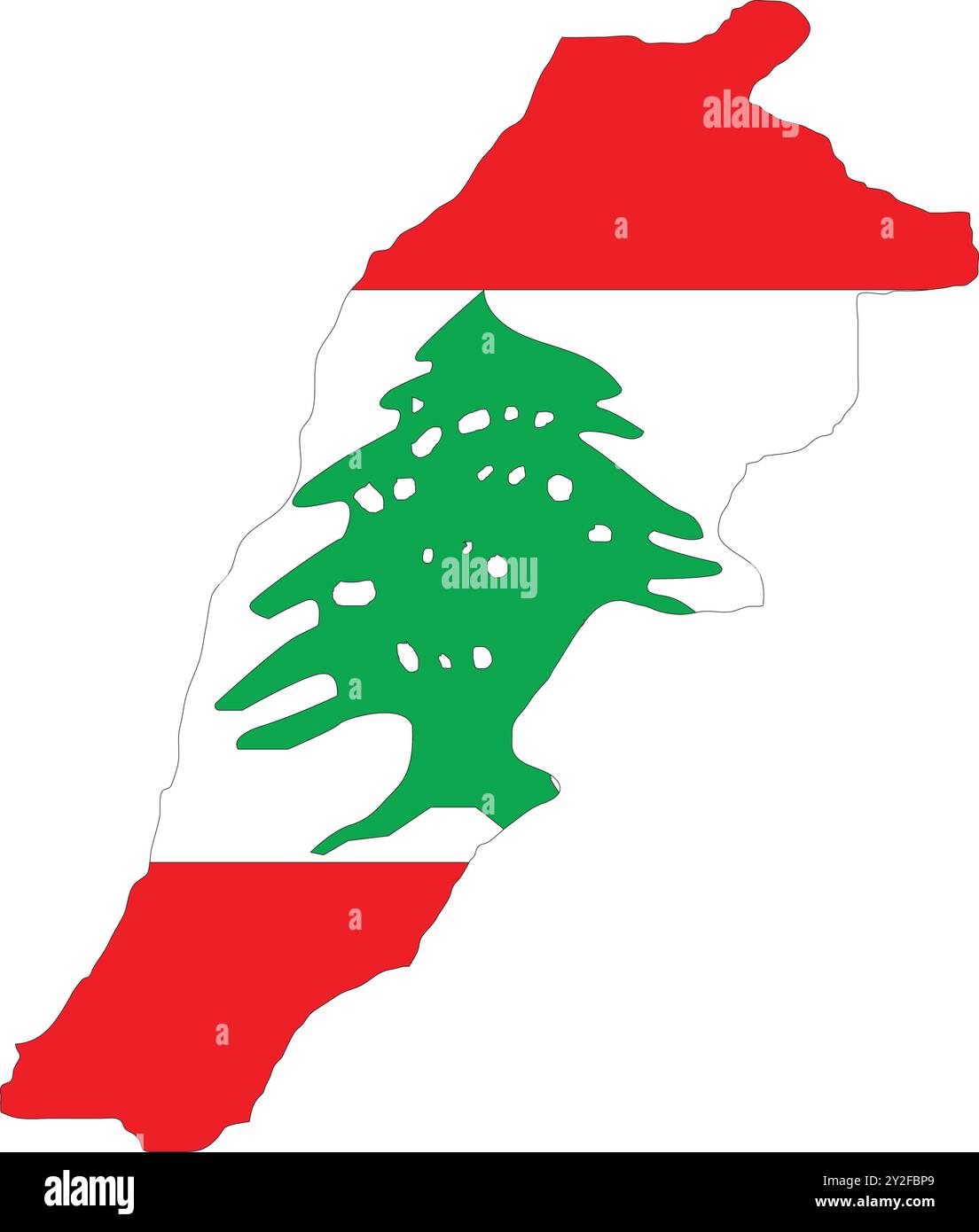 Lebanon Flag in Map, Lebanon Map with Flag, Map of Lebanon, Map with Flag, Nation Flag Lebanon Stock Vector